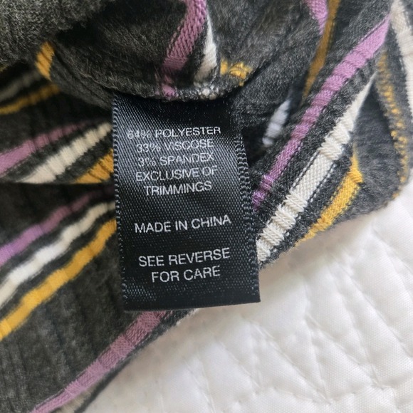 Buckle Black Womens Vest Top Button Purple‎ Yellow Striped 90s Y2K Preppy Medium - Picture 9 of 11